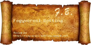 Fegyveresi Bettina névjegykártya
